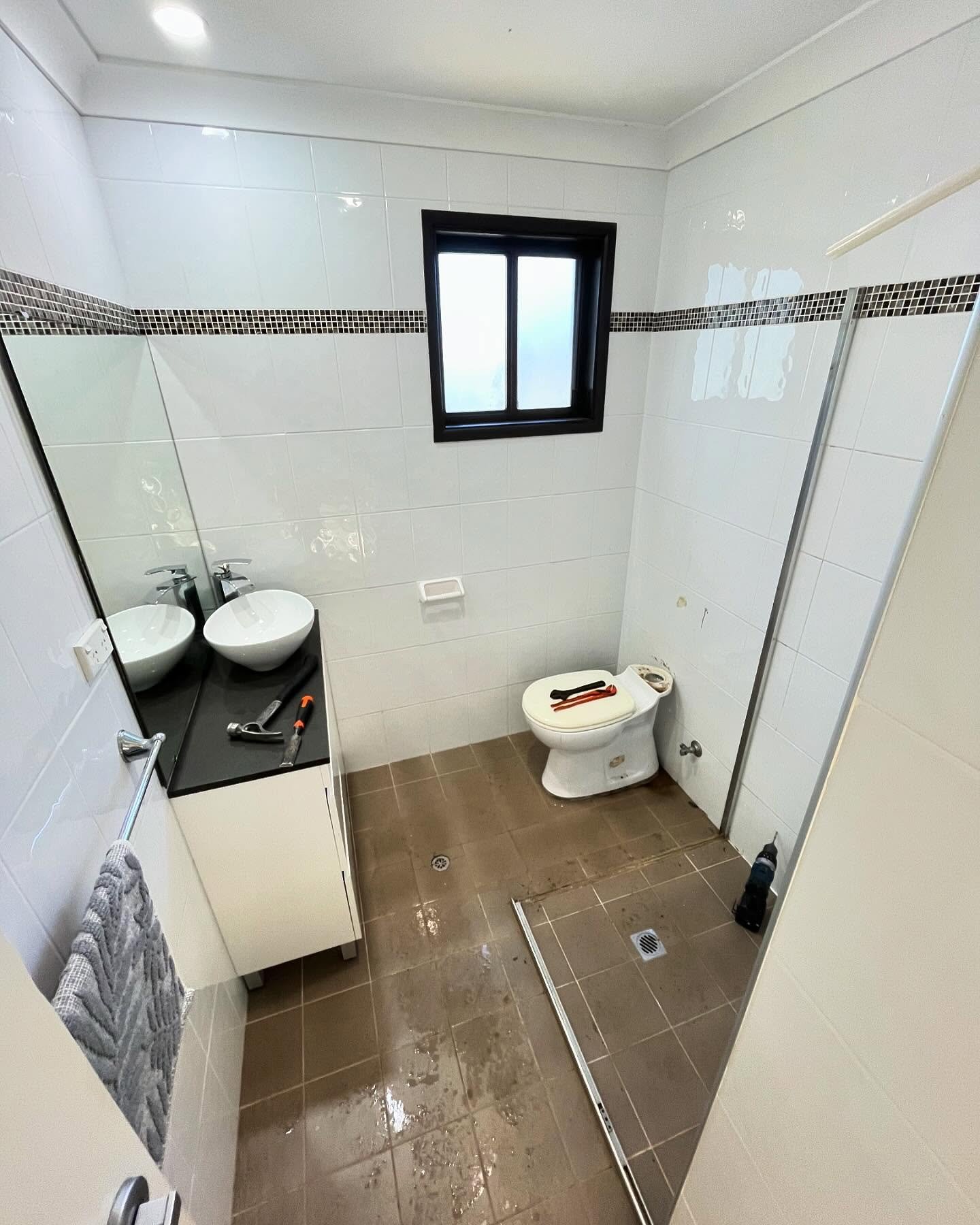 En-suite renovation with new vanity and toilet