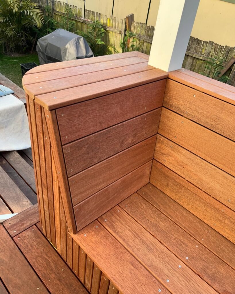 Timber bench seat finished with oil
